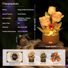 Interactive sound and light rose enhances ambience for celebrations.