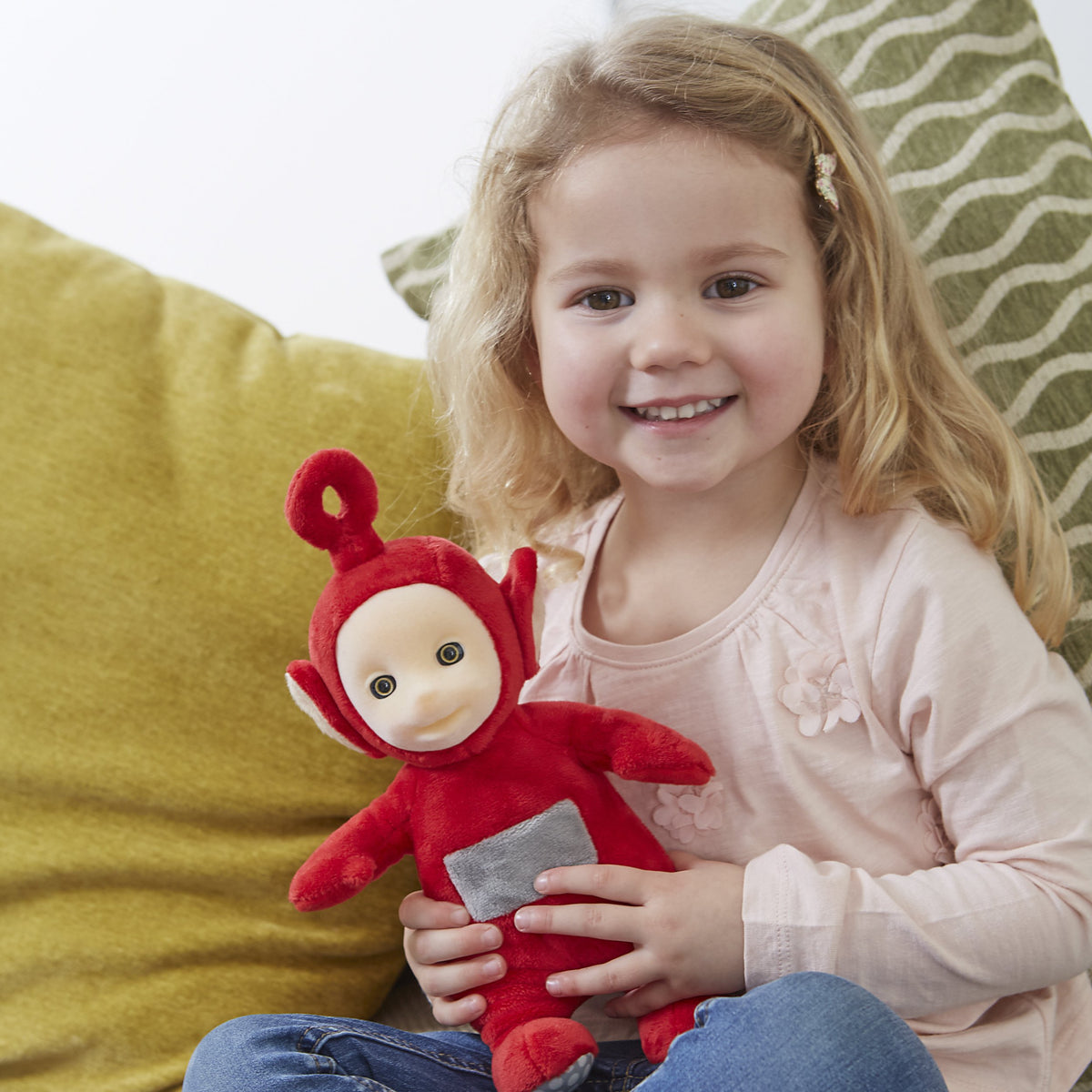 Teletubbies Po talking 8-inch plush ideal for imaginative play and bedtime routines.