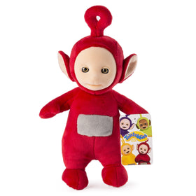 Teletubbies Po talking 8-inch plush tummy activates talking moments and playful sounds.