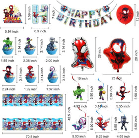 Telifor Spidey foil balloons create festive focal points for photos.