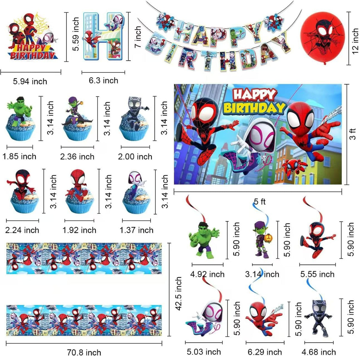Telifor Spidey balloons in three styles add color and celebratory mood