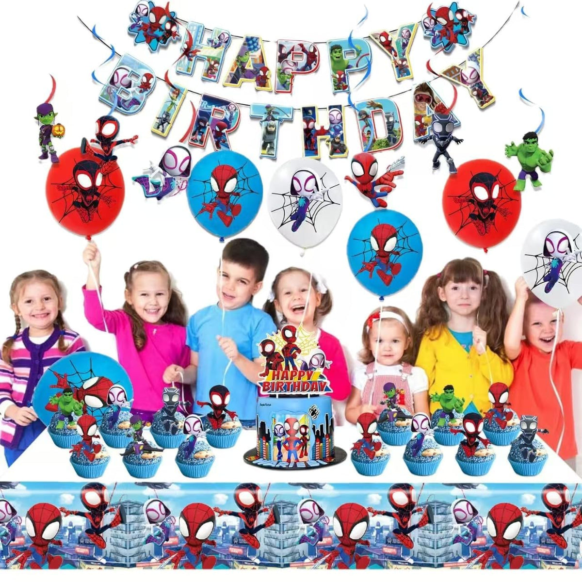 Telifor Spidey cake topper crowns cupcakes with a spider-themed touch