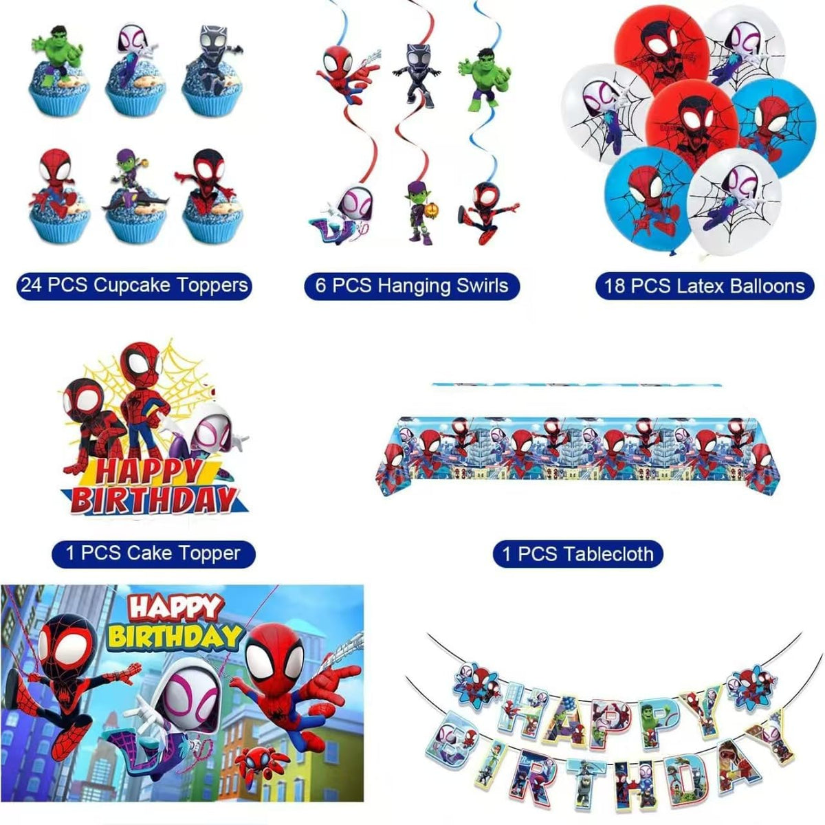 Telifor Spidey tablecloth links table decor and theme for a polished look