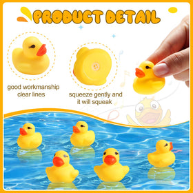 Teling rubber ducks squeak action captures the playful sound when squeezed.