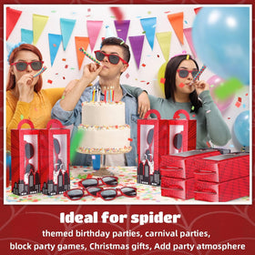 Tellegloww spider sunglasses, durable PC, reusable party accessory for birthdays.