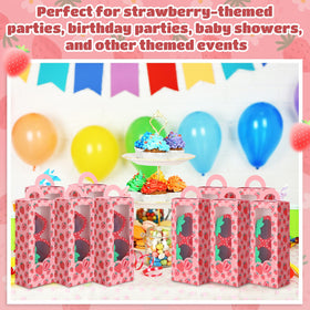 Tellegloww strawberry party decor setup enhances theme cohesiveness and ambiance.