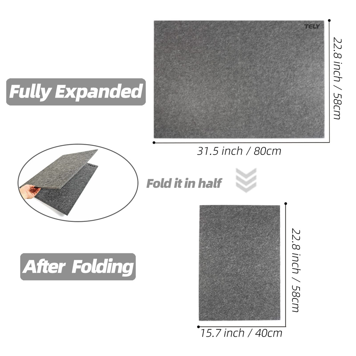 TELY Foldaway Puzzle Board with 9mm thick felt for stable work