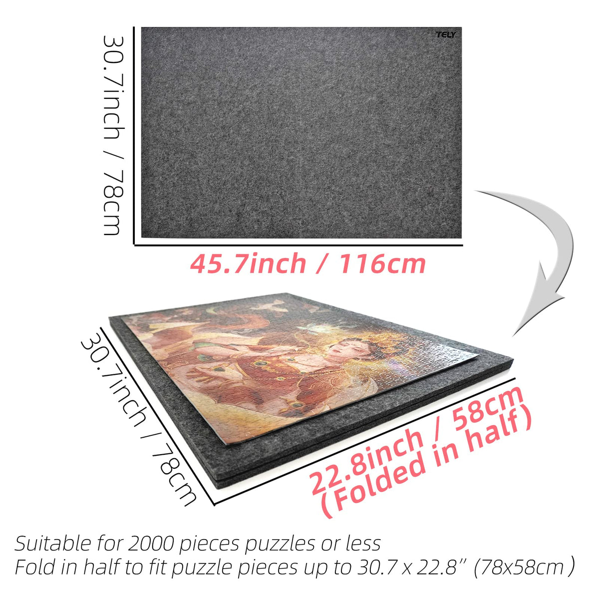 Non-slip surface keeps pieces secure on laps or desks while you work.