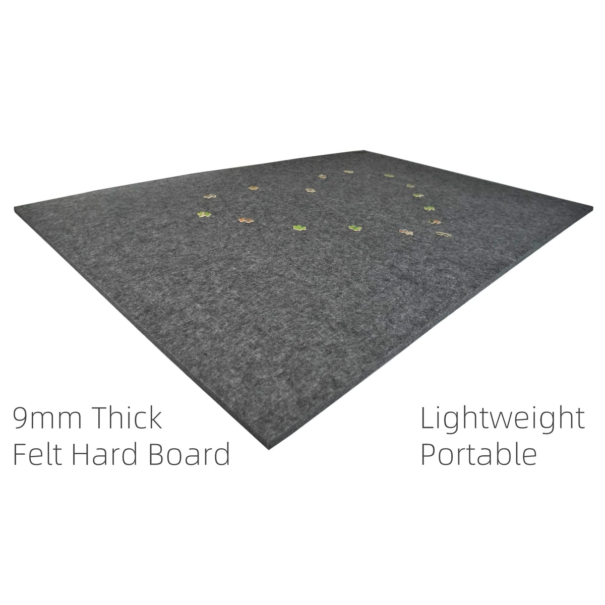 Thick 9mm felt surface resists bending for steady progress.