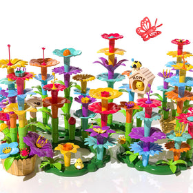 TEMI 138-piece flower garden kit for imaginative building play