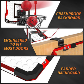 TEMI shatterproof backboard designed for durability during indoor games.