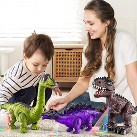 TEMI colorful dinosaur set builds fine motor skills during playtime.