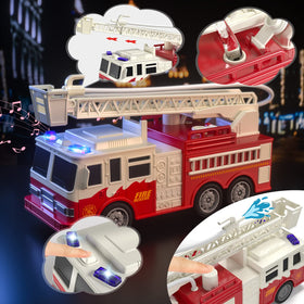 TEMI fire truck toy with water spray for action-packed rescues