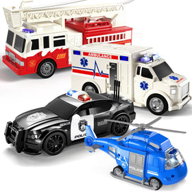 TEMI emergency helicopter toy with lights for imaginative play