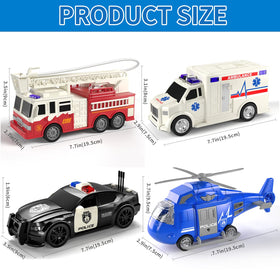 TEMI police car toy with opening doors for interactive pretend play