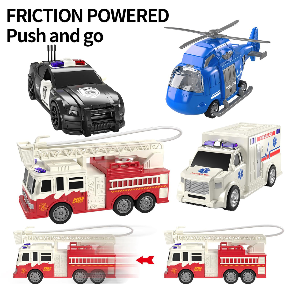 TEMI retractable-stairs police car for interactive opening and stories