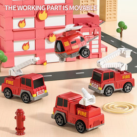 TEMI Fire Trucks helicopter alongside the set for adventurous missions