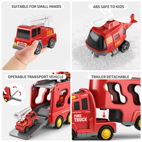 TEMI Fire Trucks ladder truck close-up for hands-on learning and pretend rescues