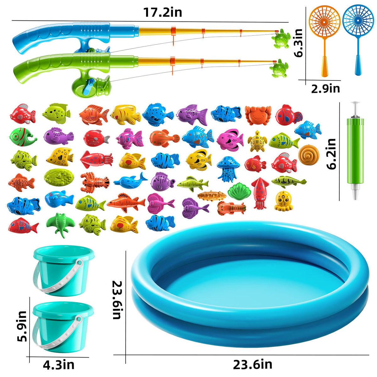TEMI magnetic rods encourage precise catching during bath or pool time.