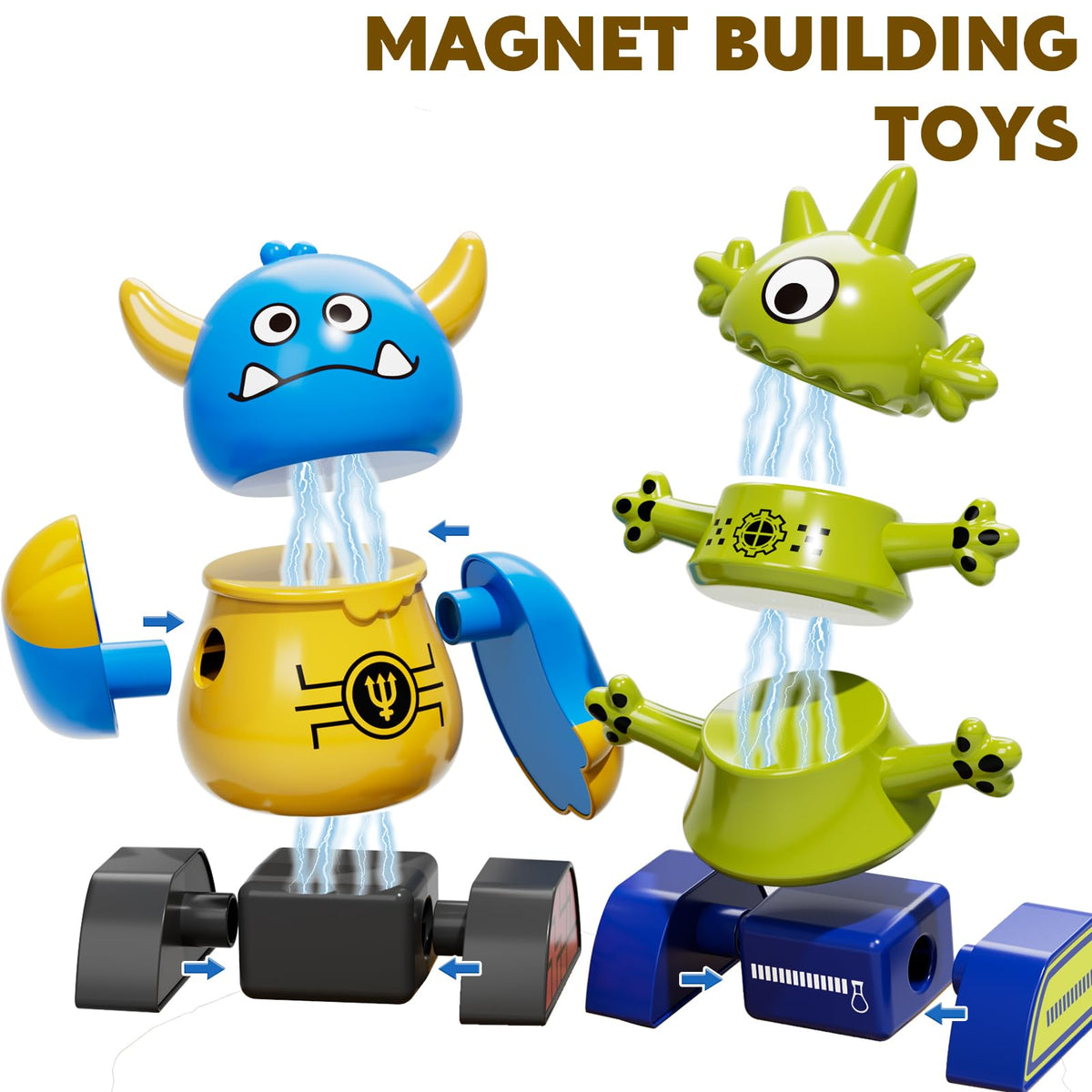 TEMI magnet toy's lightweight pieces glide together for easy construction