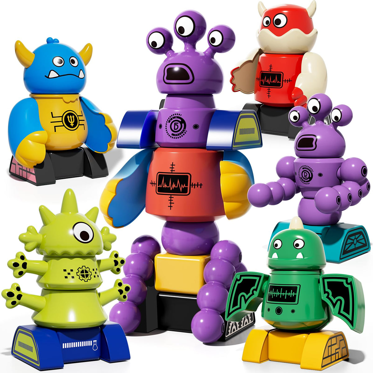 TEMI magnet robot toy single-eyed monster assembly for creative play and motor skills