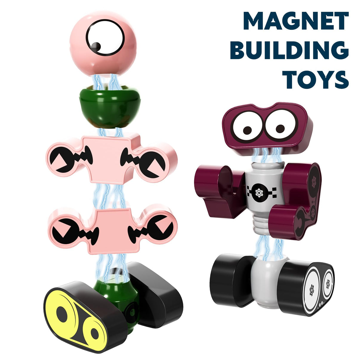 TEMI Magnets Venus robot with slender long blocks for creative builds.