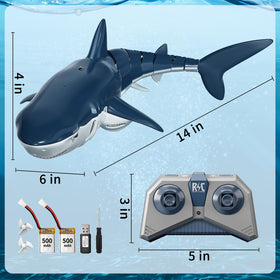 TEMI RC shark toy 2.4GHz remote with reliable range