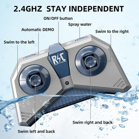 TEMI RC shark toy LED light enhances evening pool sessions