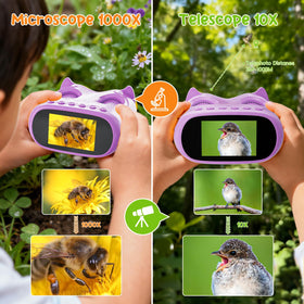 Temodu 1000x view with bright LED illumination reveals tiny details for curious minds