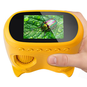 Temodu 2-in-1 kids microscope telescope with HD display for close-ups and distant views.