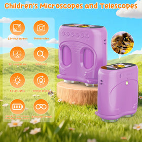 Temodu 2-in-1 kids microscope-telescope mode switch enables quick, two-way exploration