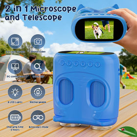 Temodu handheld digital microscope screen shows insects on leaves in color
