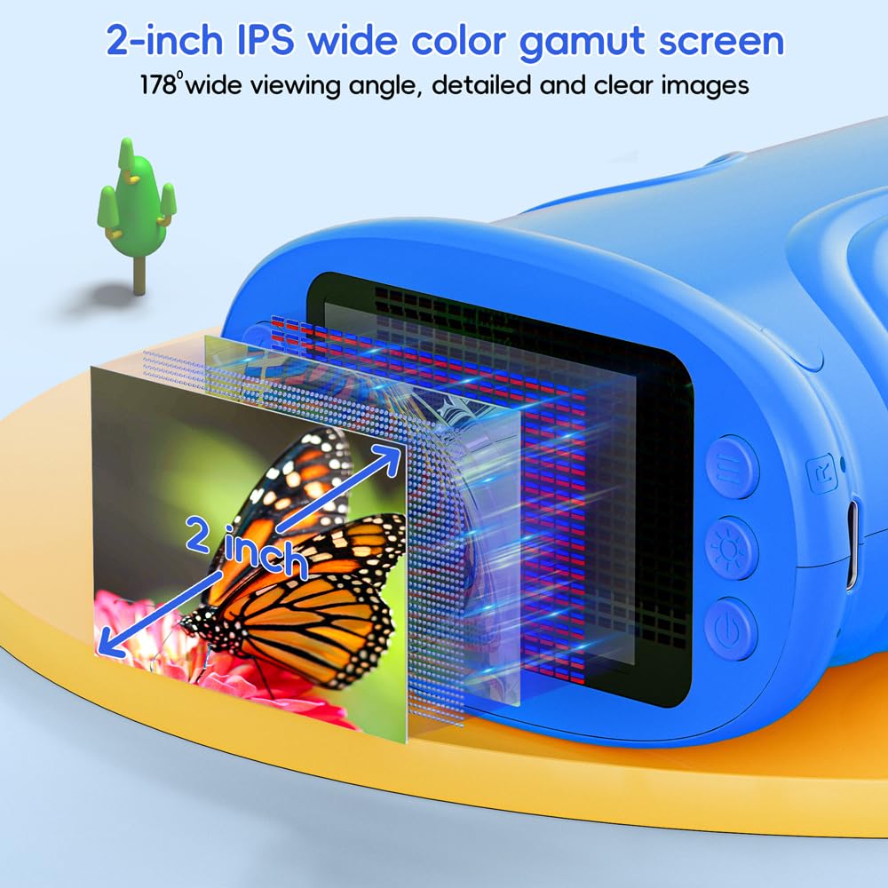 Temodu Kids Microscope 2-inch screen shows live images for easy observation and sharing.