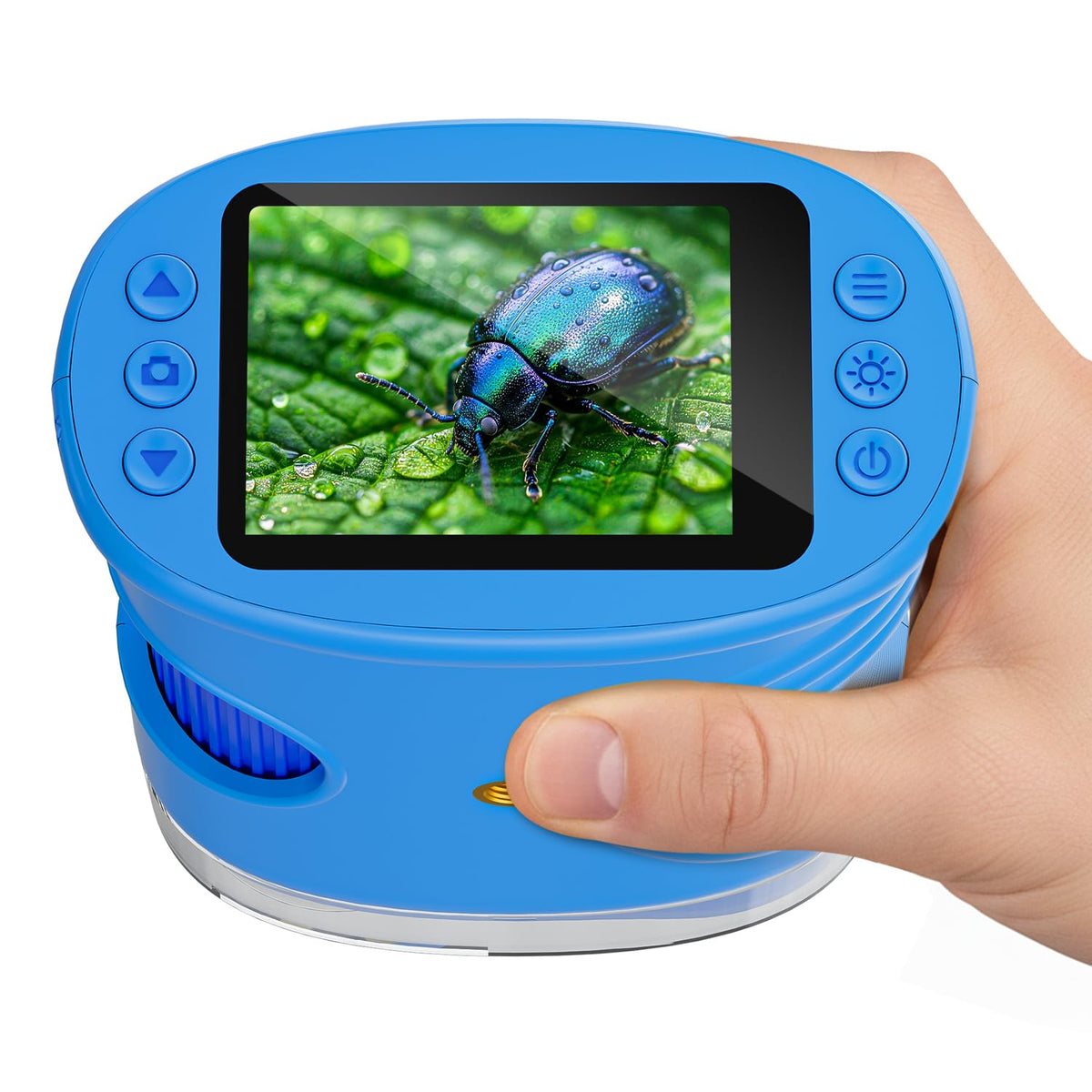 Temodu Kids Microscope pocket-strap view enables hands-free exploration on the go.