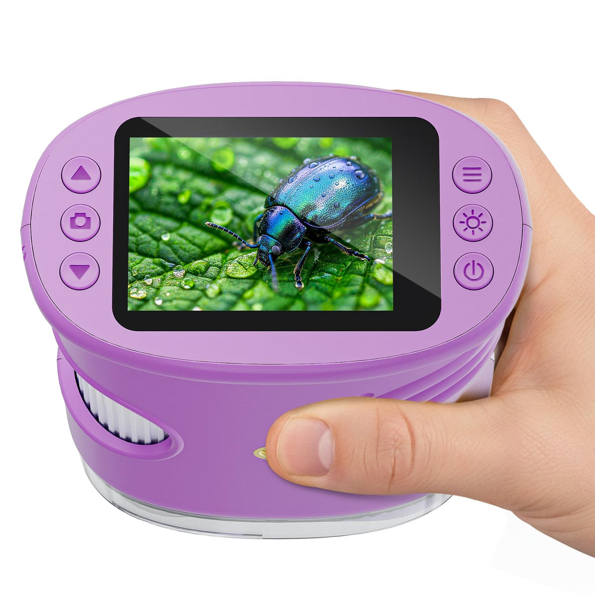 Temodu Kids Microscope screen view for real-time magnified exploration.