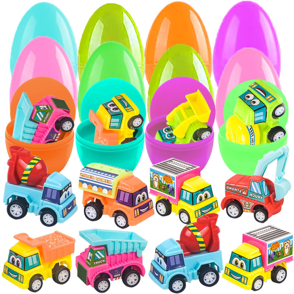 TEMOGU Easter egg opening to pull-back vehicle for engaging egg hunts and imaginative play