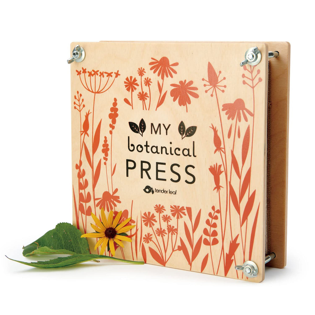 Tender Leaf Toys My Botanical Press opened to reveal the 10-layer stack for botanicals.