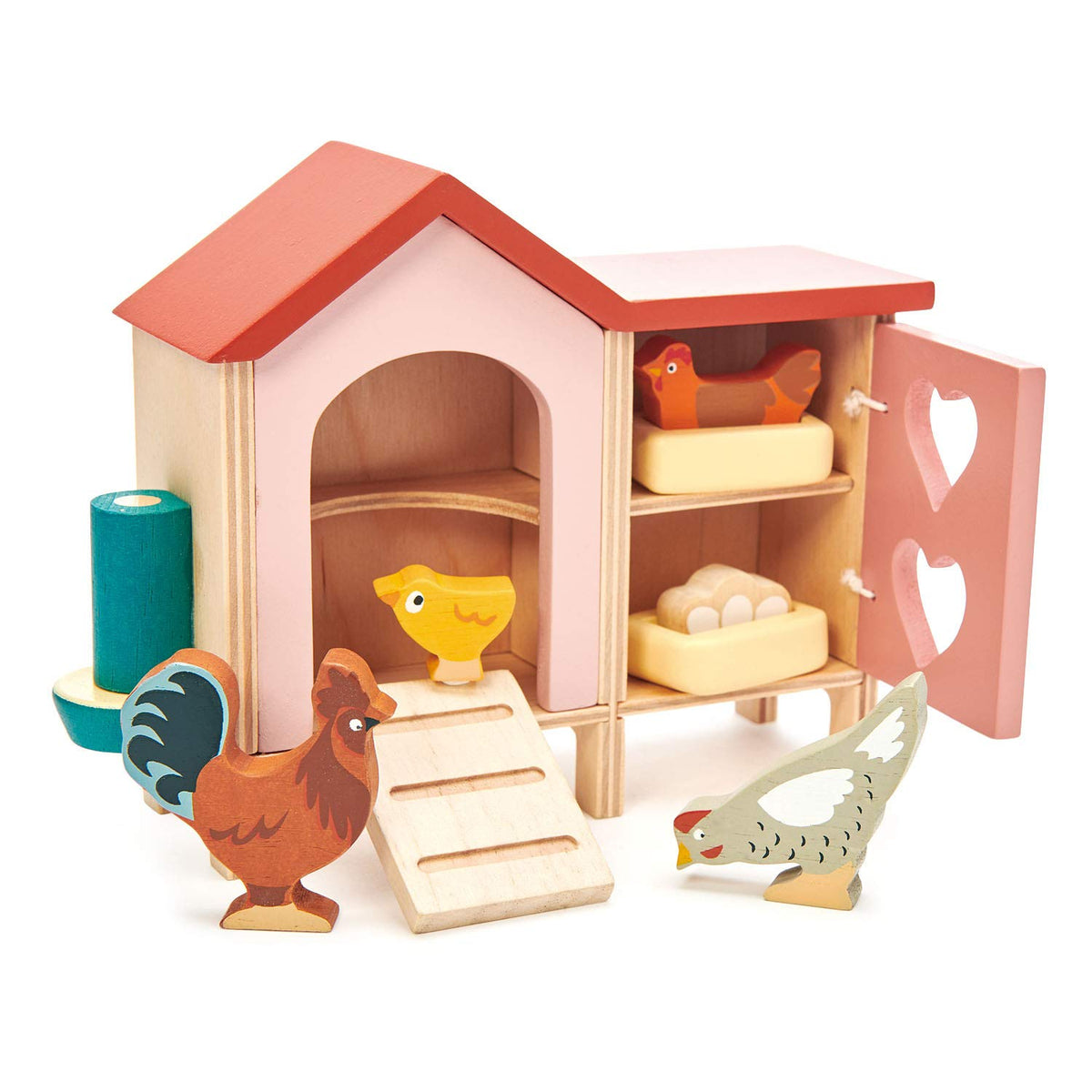 Tender Leaf Toys chicken coop front view for imaginative farm play