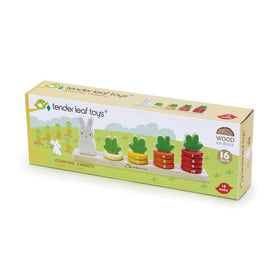 Tender Leaf Toys Counting Carrots rings close-up highlighting colorful number rings for counting practice.
