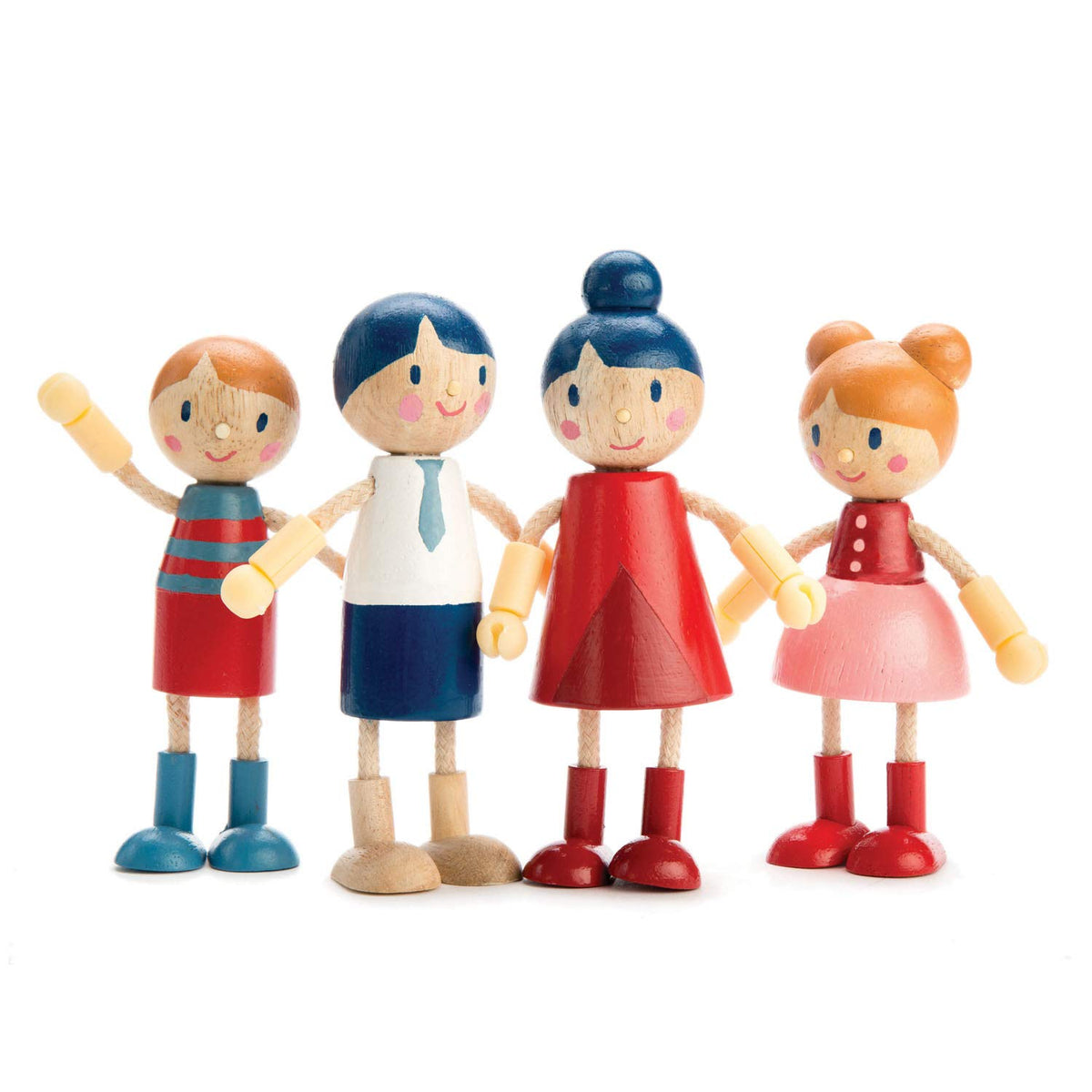 Tender Leaf Toys Doll Family with flexible limbs for easy posing during play