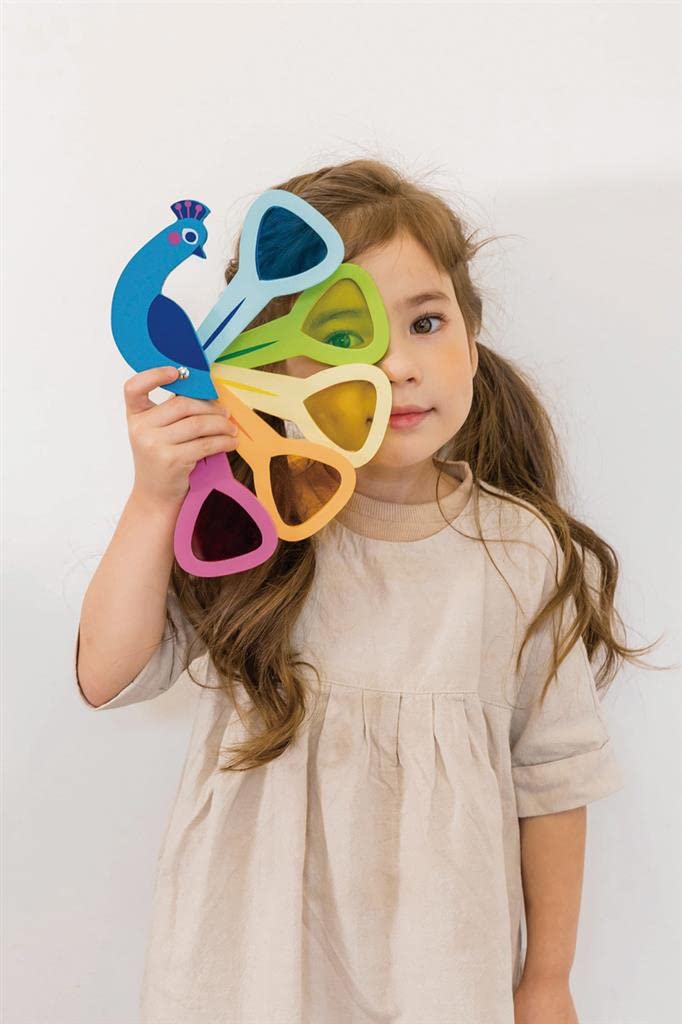 Tender Leaf Toys Peacock Colors acrylic windows showcase vibrant color mixing in action.