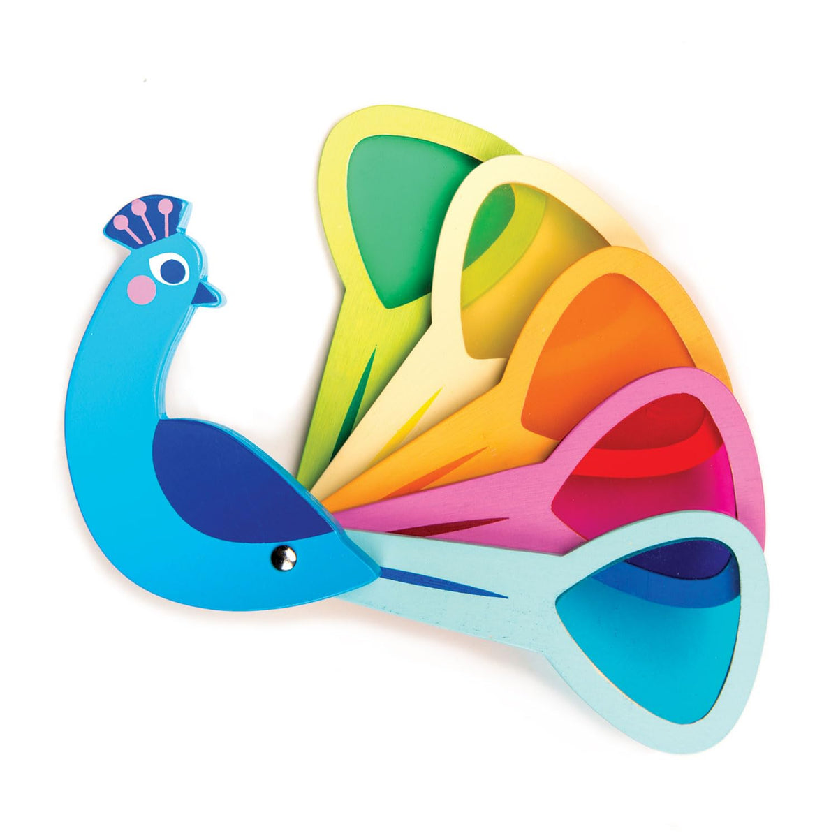 Tender Leaf Toys Peacock Colors tail feathers close-up for color exploration and interactive play.