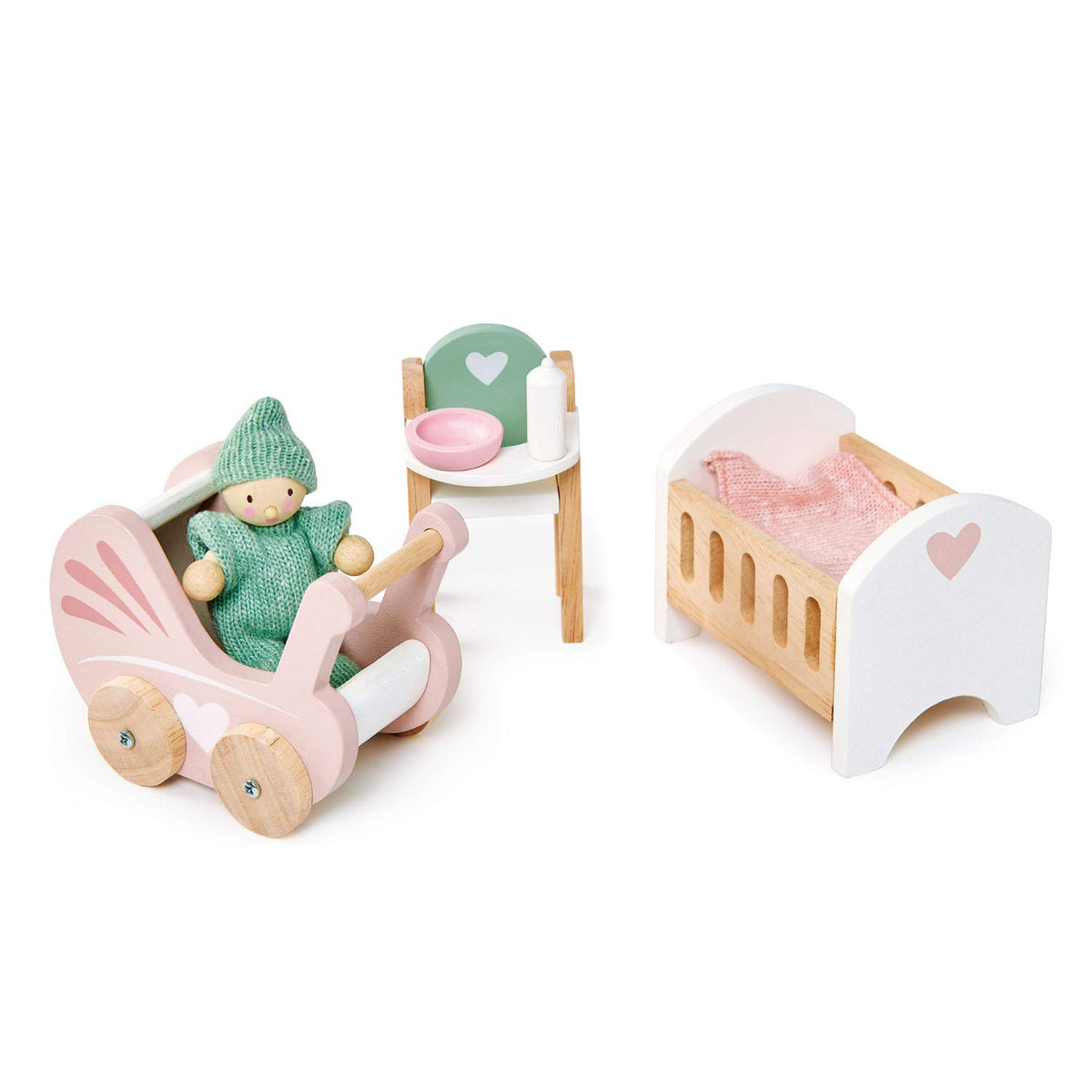 Tender Leaf Toys posable baby doll in knitted outfit for cuddly storytelling