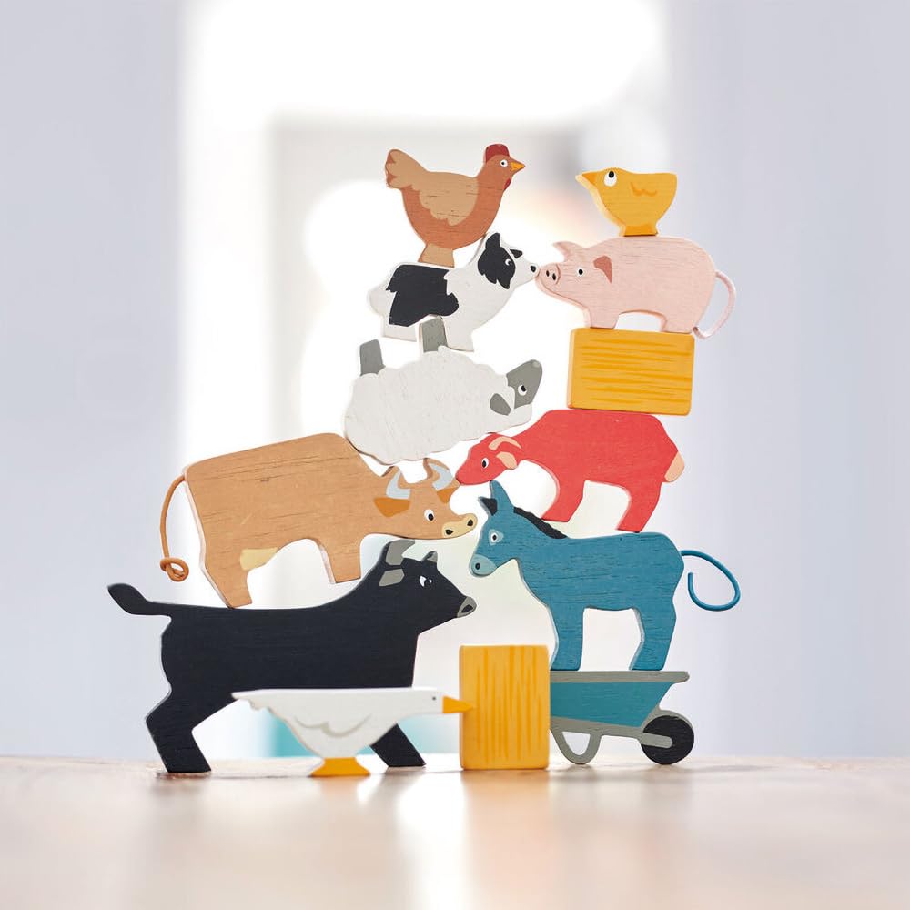 Tender Leaf Toys stacking farmyard chickens fosters sequencing and early math in kids