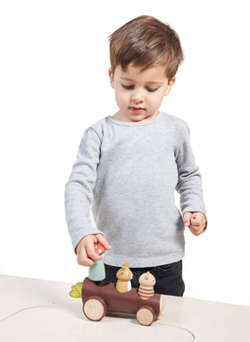 Tender Leaf Toys Timber Taxi eco-friendly materials with rubberwood and water-based stain