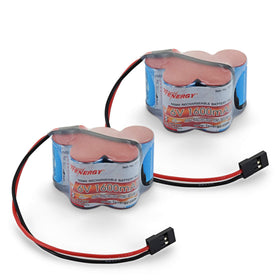 Tenergy 2-pack 6V 1600mAh side-by-side battery pack powers RC trucks.