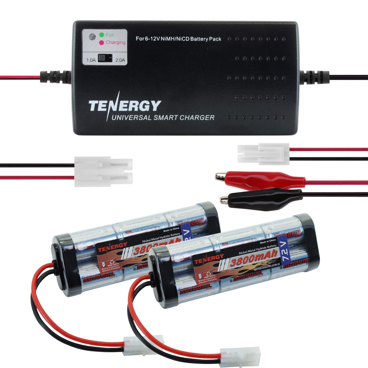 Tenergy 7.2V 3800mAh NiMH battery pack with standard Tamiya connector