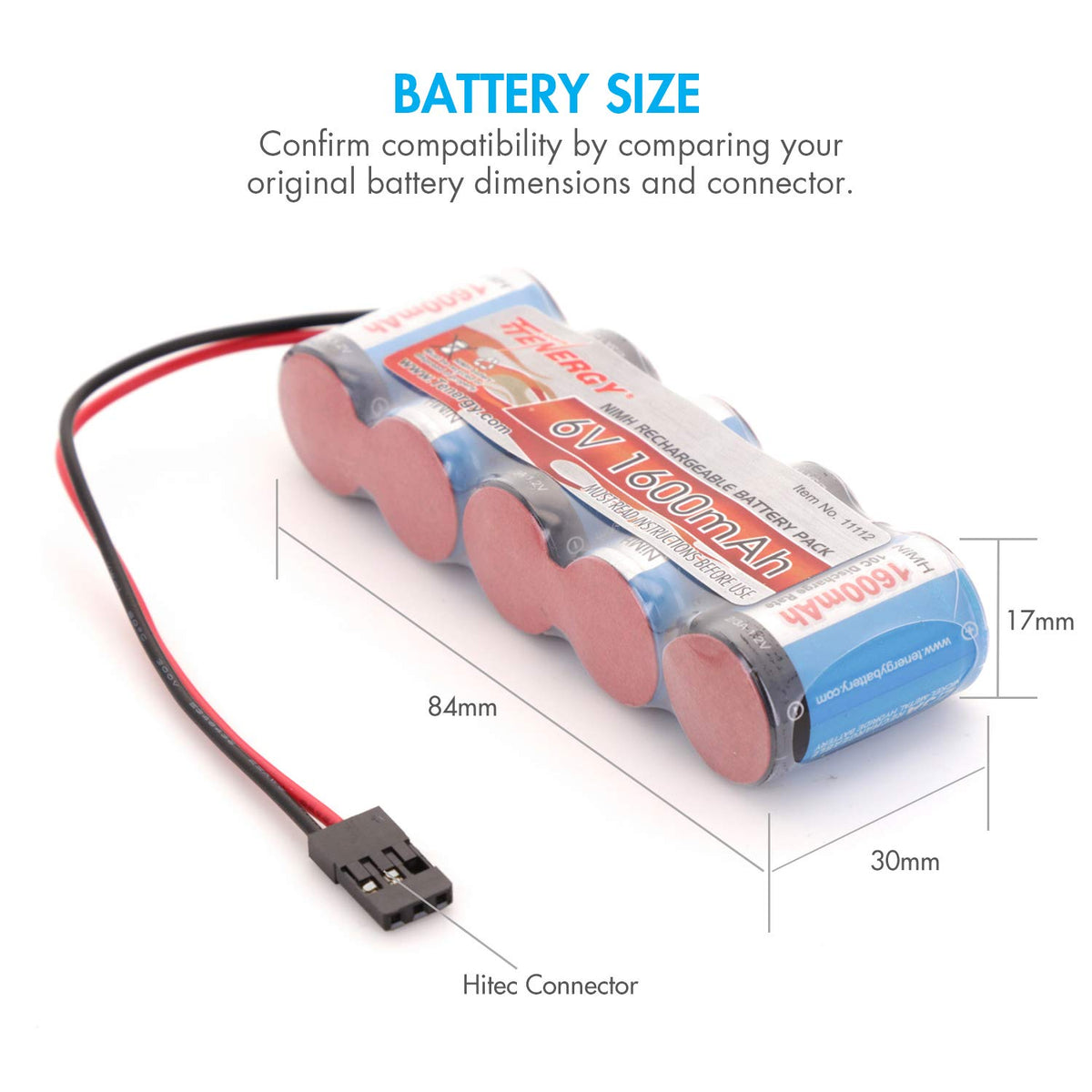 Tenergy NiMH flat pack compact size fits tight RC compartments
