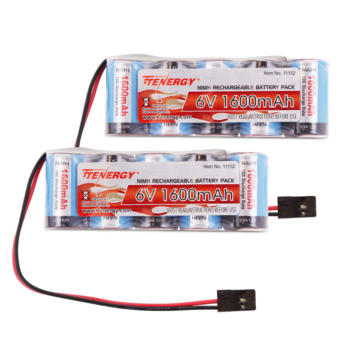Tenergy 6V flat-pack receiver battery ready for RC hobby use, reliable power