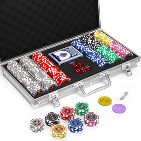 TENETMAN 300-piece poker chip set with premium 11.5g chips for casino-style play.